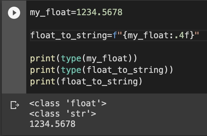 Python float to string using string formatting